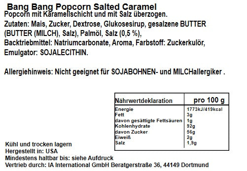 Bang Bang Salted Caramel Popcorn 85g