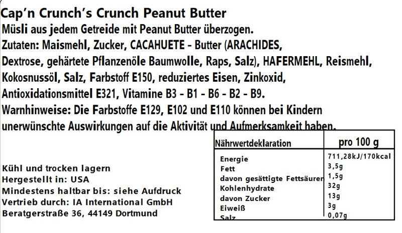 Cap'n Crunch Peanut Butter Crunch 325g