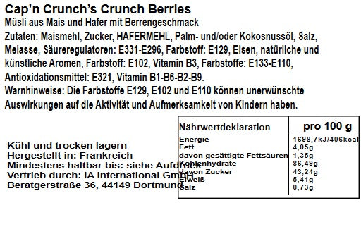 Cap'n Crunch's Crunch Berries 334g