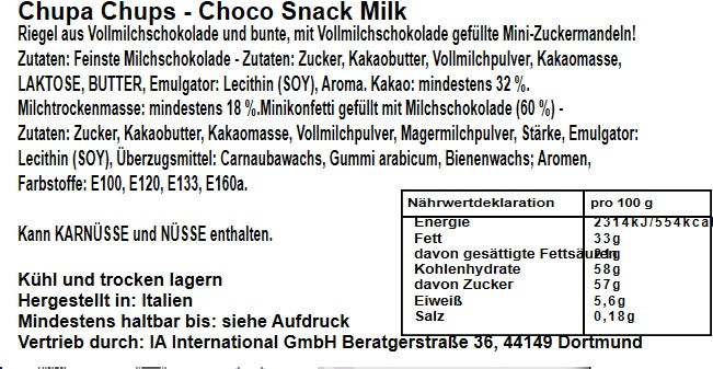 Chupa Chups Choco Snack Milk 20g