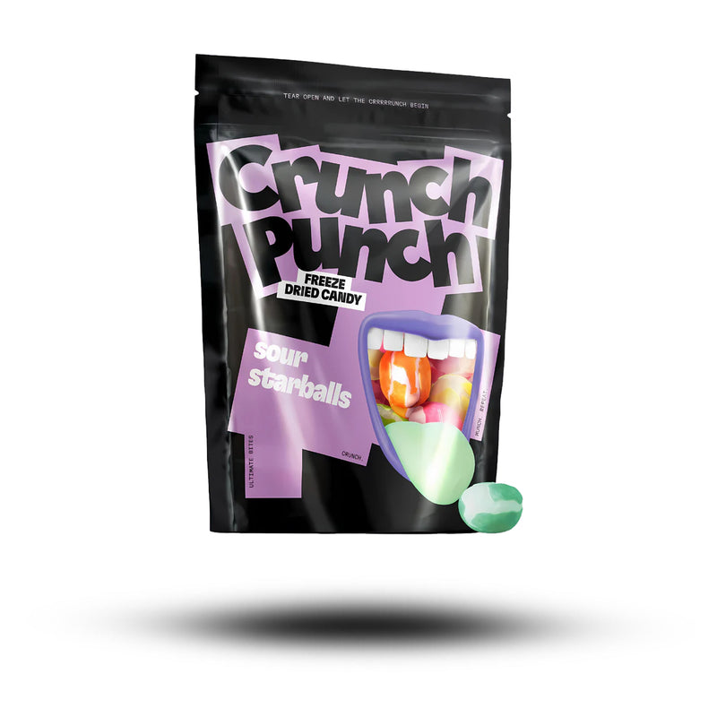 Crunch Punch Freeze Dried Candy Sour Starballs 100g