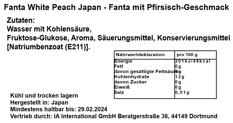 Fanta White Peach Japan 300ml