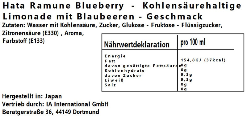 Ramune Blueberry Soda 200ml