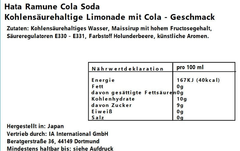 Ramune Cola Soda 200ml