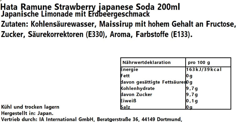 Ramune Strawberry Soda 200ml