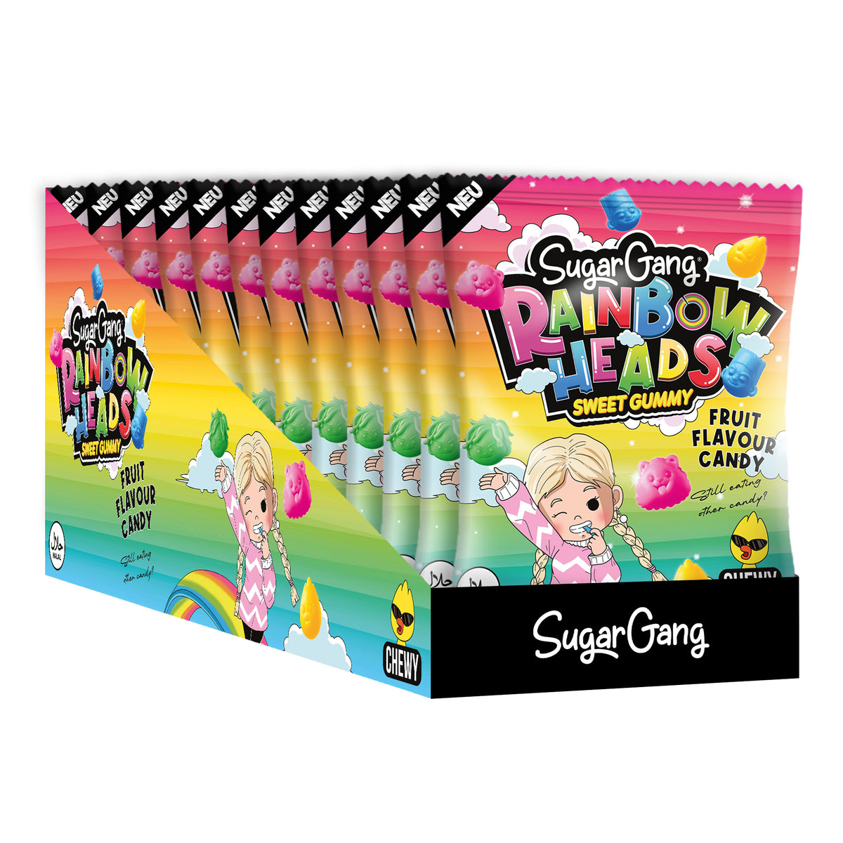 SugarGang Rainbow Heads 12x90g