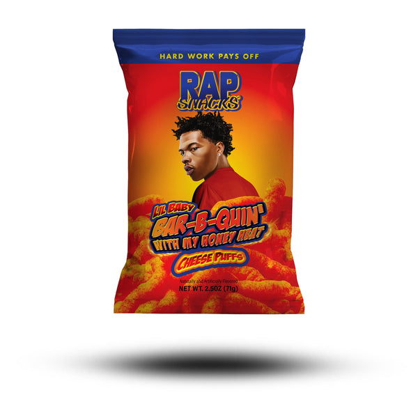 Rap Snacks Lil Baby Bar-B-Quin with my Honey Heat Cheese Puffs 71g