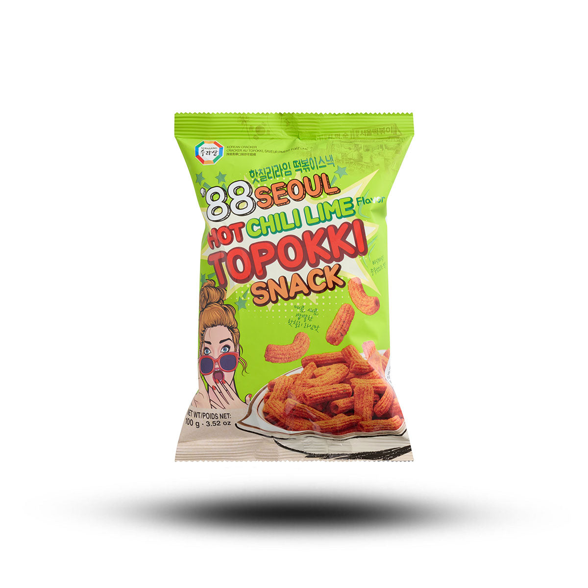 Surasang Topokki Snack Hot & Chili Lime 100g