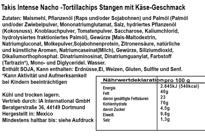 Takis Intense Nacho 92,3g