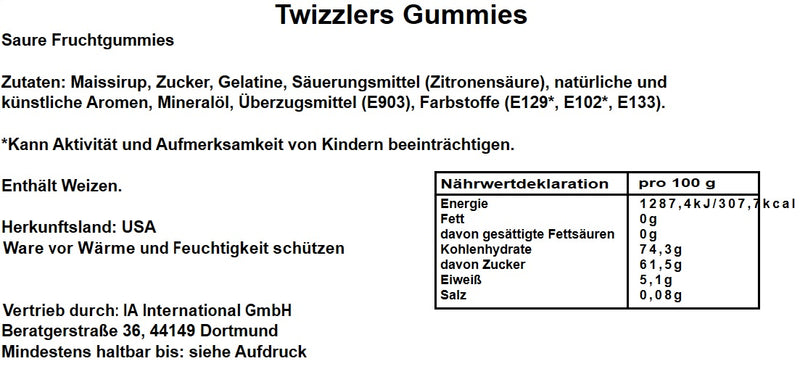 Twizzlers Gummies Original Flavors 198g