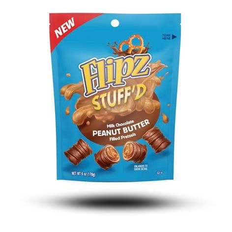 Flipz Stuff'd Milk Chocolate Peanut Butter Pretzels 170g