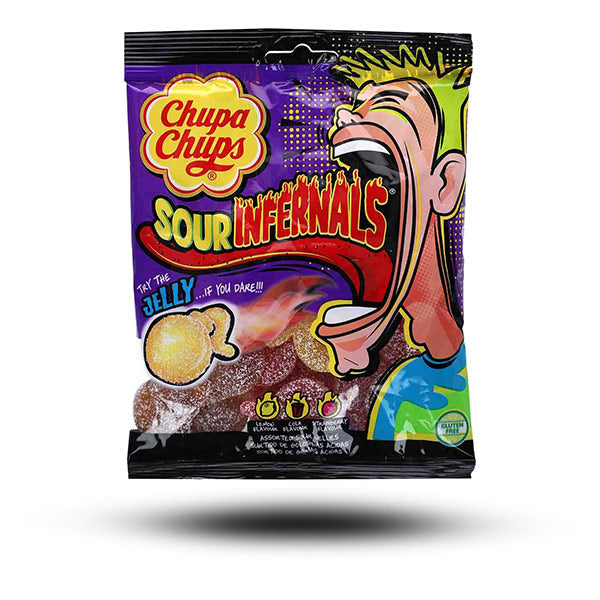 Süßigkeiten aus aller Welt, internationale Süßigkeiten, europäische Süßigkeiten, Süßigkeiten bestellen, Sweets online, Chupa Chups Infernals Sour Jellies 