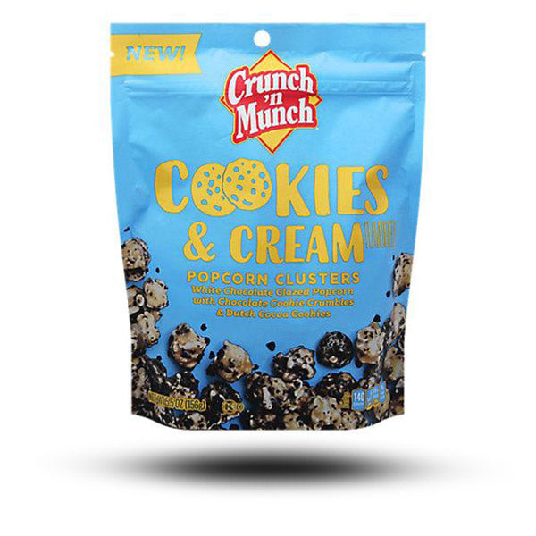 Süßigkeiten aus aller Welt, amerikanische Süßigkeiten, internationale Süßigkeiten, Süßigkeiten bestellen, Sweets online, Schokolade aus aller Welt, American Sweets, Crunch n Munch Cookies & Cream Popcorn 