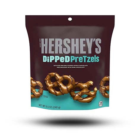 Hersheys Dipped Pretzels Milk & Dark Chocolate 240g