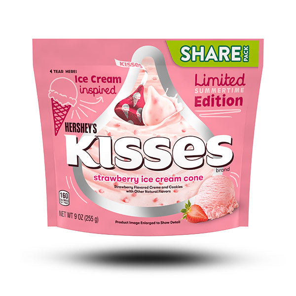 Süßigkeiten aus aller Welt, amerikanische Süßigkeiten, internationale Süßigkeiten, Süßigkeiten bestellen, Sweets online, Schokolade aus aller Welt, American Sweets, Hersheys Kisses Strawberry Ice Cream Cone