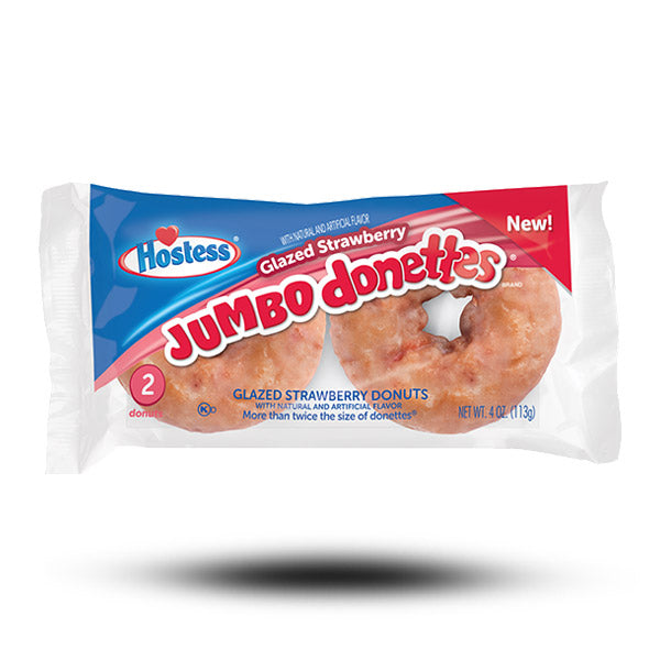 Süßigkeiten aus aller Welt, amerikanische Süßigkeiten, Süßigkeiten bestellen, Sweets online, internationale Süßigkeiten, Kekse und Kuchen aus aller Welt, American Sweets, Hostess Glazed Strawberry Jumbo Donettes