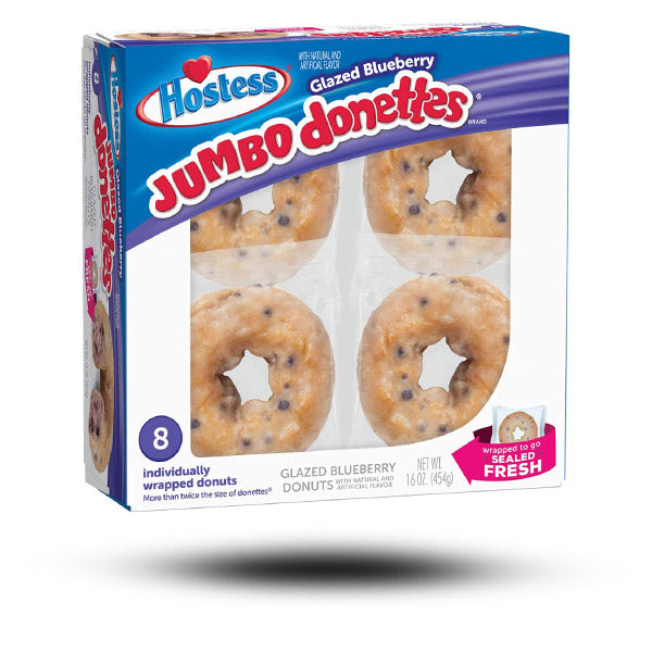 Süßigkeiten aus aller Welt, amerikanische Süßigkeiten, Süßigkeiten bestellen, Sweets online, internationale Süßigkeiten, Kekse und Kuchen aus aller Welt, American Sweets, Hostess Glazed Blueberry Jumbo Donettes