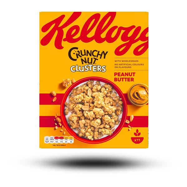 Süßigkeiten aus aller Welt, amerikanische Süßigkeiten, internationale Süßigkeiten, Süßigkeiten bestellen, Sweets online, amerikanische Cereals, amerikanische Cornflakes, Kelloggs Crunchy Nut Clusters Peanut Butter