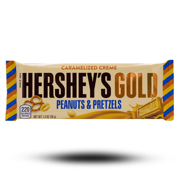 Süßigkeiten aus aller Welt, amerikanische Süßigkeiten, internationale Süßigkeiten, Süßigkeiten bestellen, Sweets online, Schokolade aus aller Welt, American Sweets, Hersheys Gold Peanuts & Pretzels