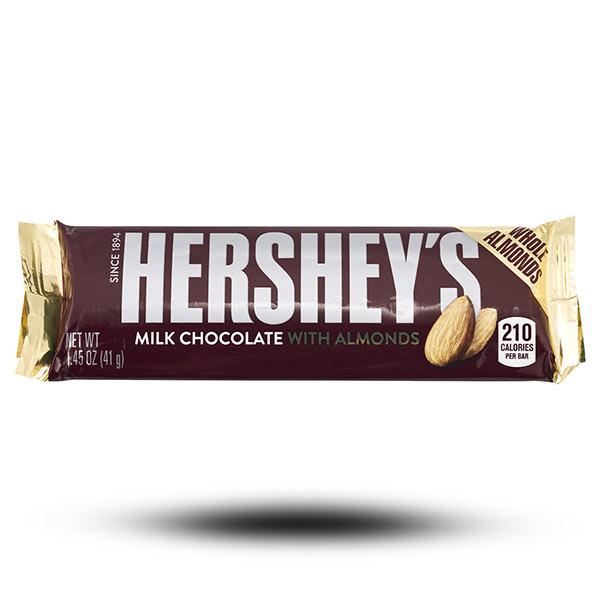 Süßigkeiten aus aller Welt, amerikanische Süßigkeiten, internationale Süßigkeiten, Süßigkeiten bestellen, Sweets online, Schokolade aus aller Welt, American Sweets, Hersheys Milk Chocolate with Almonds