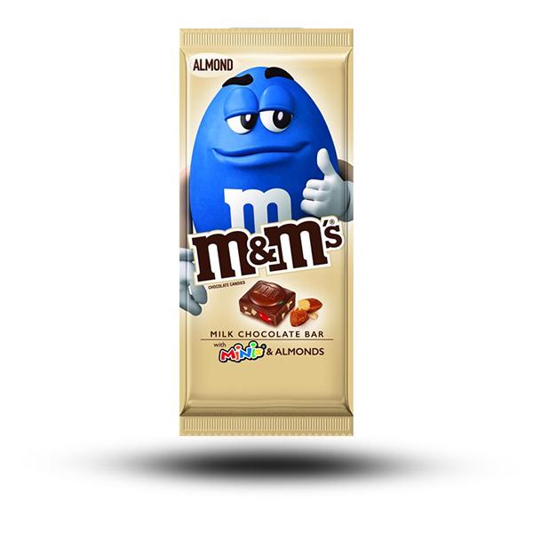 Süßigkeiten aus aller Welt, amerikanische Süßigkeiten, internationale Süßigkeiten, Süßigkeiten bestellen, Sweets online, Schokolade aus aller Welt, American Sweets, M&M Milk Chocolate Bar with M&M Minis & Almonds