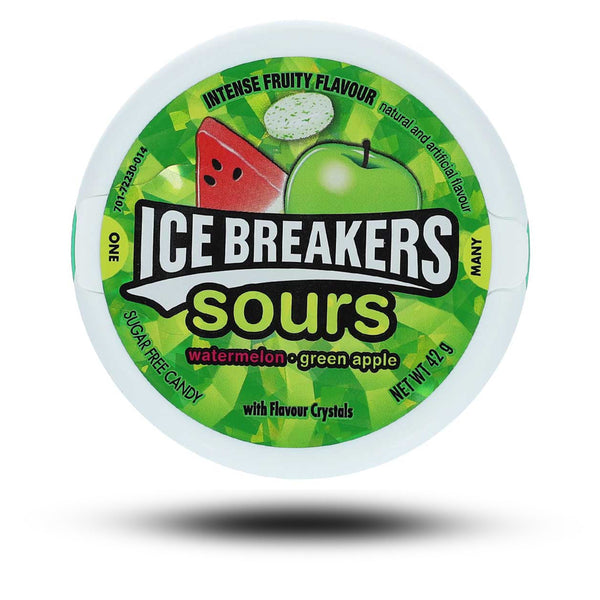 amerikanische Süßigkeiten, Süßigkeiten aus aller Welt, internationale Süßigkeiten, american candy, american sweets, Ice Breakers Sours Watermelon/Green Apple