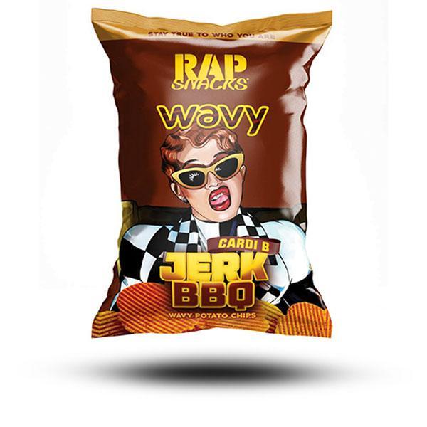 amerikanische Chips, Süßigkeiten aus aller Welt, internationale Süßigkeiten, amerikanische Chips, Chips aus aller Welt, Rap Snacks Wavy Jerk BBQ Cardi B