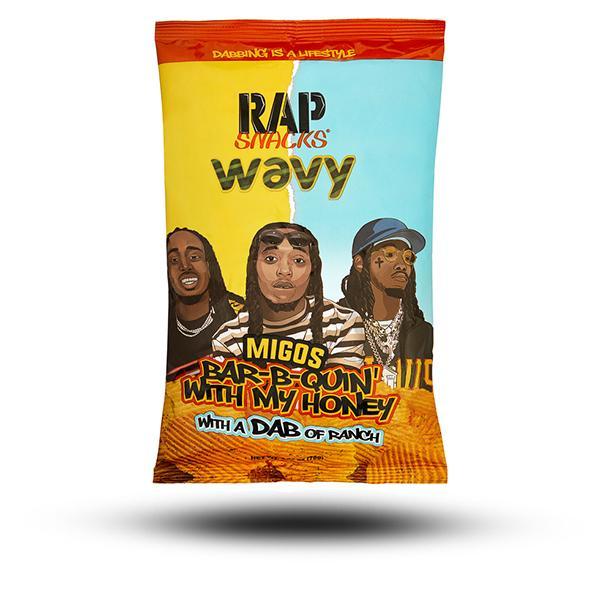 amerikanische Chips, Süßigkeiten aus aller Welt, internationale Süßigkeiten, amerikanische Chips, Chips aus aller Welt, Rap Snacks Wavy BBQ& Ranch Migos